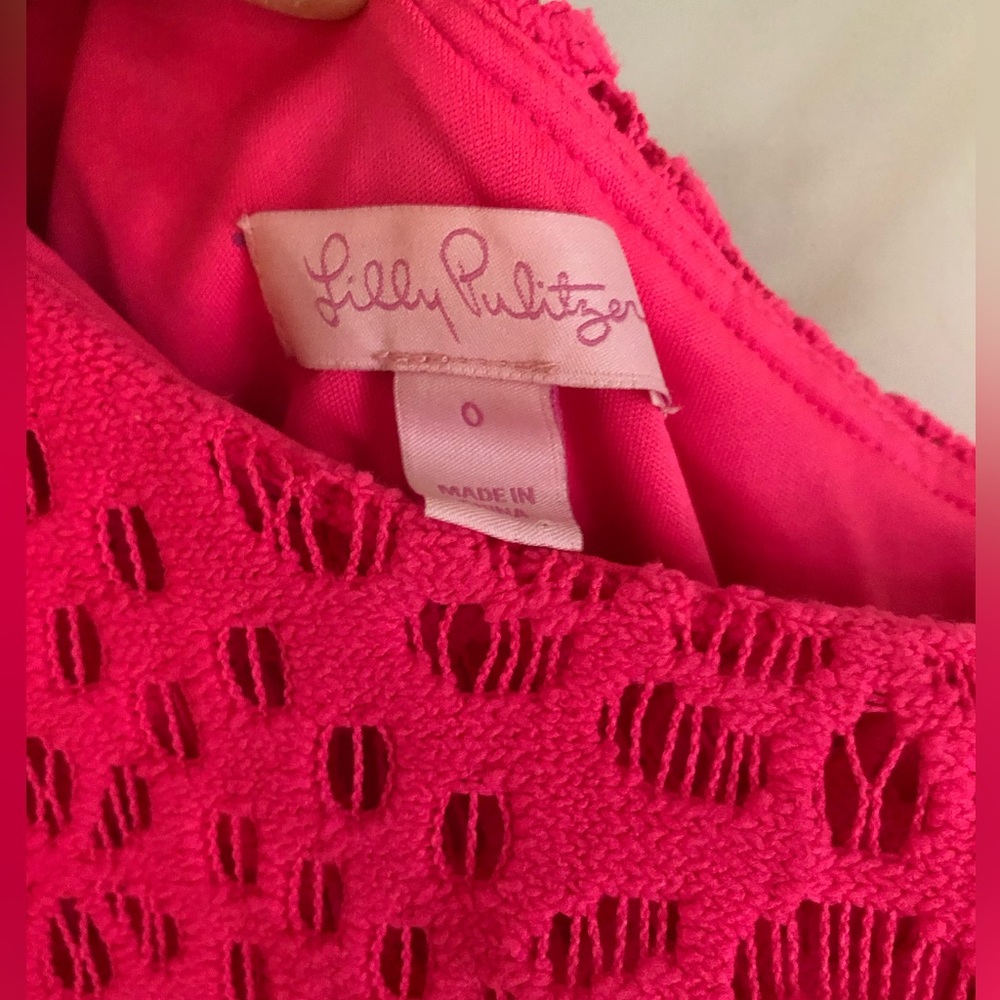 Lilly Pulitzer Callisto Lace Pink Dress - Size 0 - Picture 8 of 8